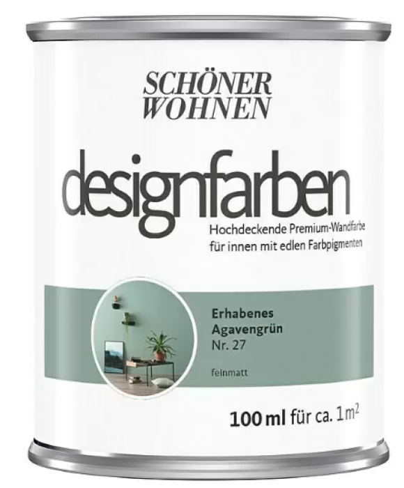 Schöner Wohnen Designfarbe Erhabenes Agavengrün Nr.27, 100 ml, 949101006598